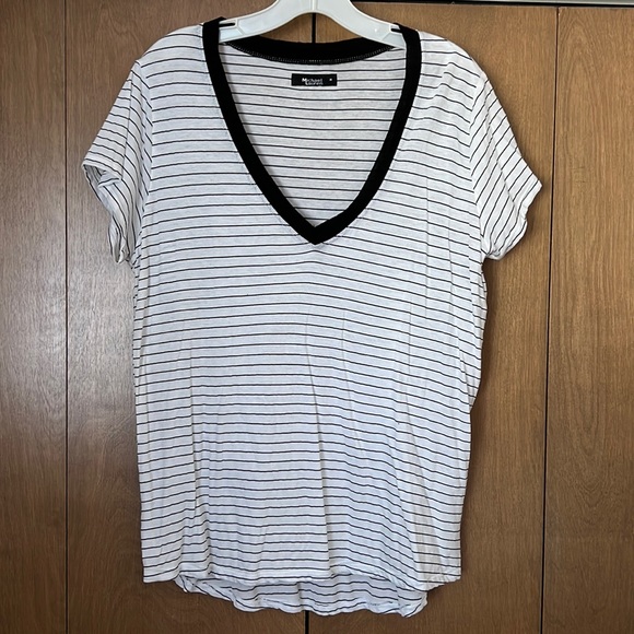 Michael Lauren Striped V-neck T-shirt - Picture 1 of 4